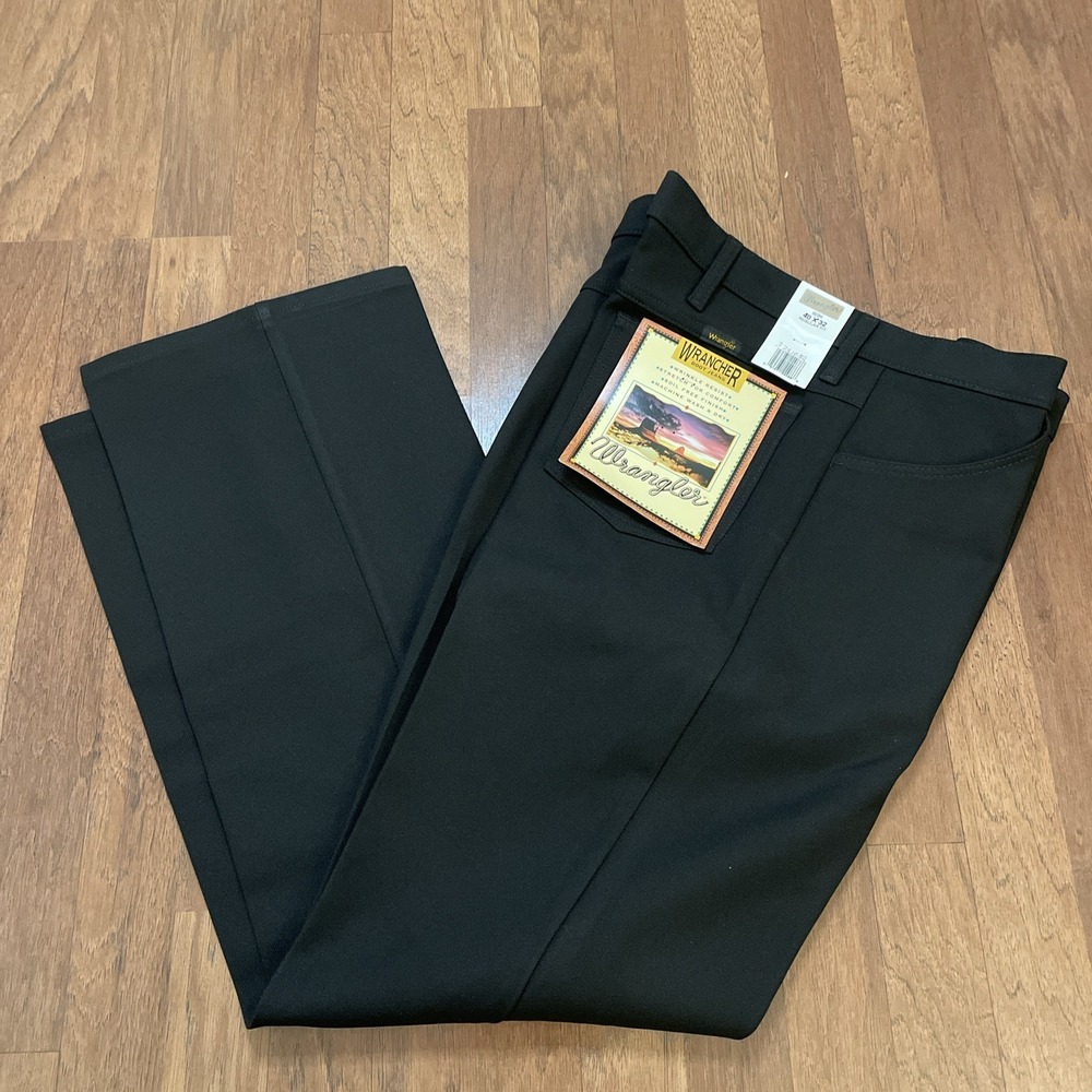 Wrangler Wrancher Dress Jeans Mens 40x32 Black Regular Fit New w/ Tags - Picture 1 of 8